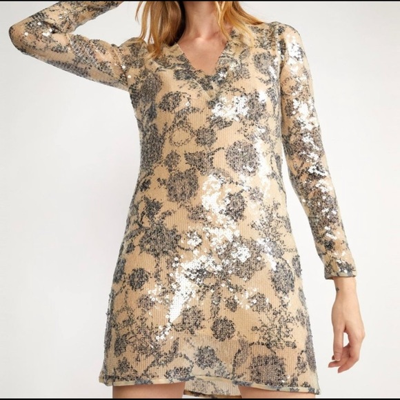 NWT Cynthia Rowley Print Gold Malia Shirt Dress 🌟 - Picture 2 of 5